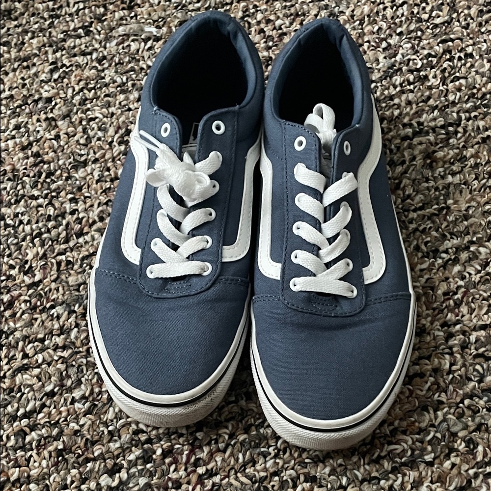 Vans Navy Blue Sneakers with White Trim - Picture 1 of 2